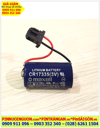 Maxell CR17335 (Zắc FANUC); Pin nuôi nguồn PLC Maxell CR173355 lithium 3V 2/3A 1750mAh, X.xứ NHẬT